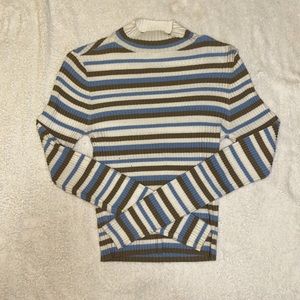 Striped Long Sleeve Turtleneck - Lightly Worn - M